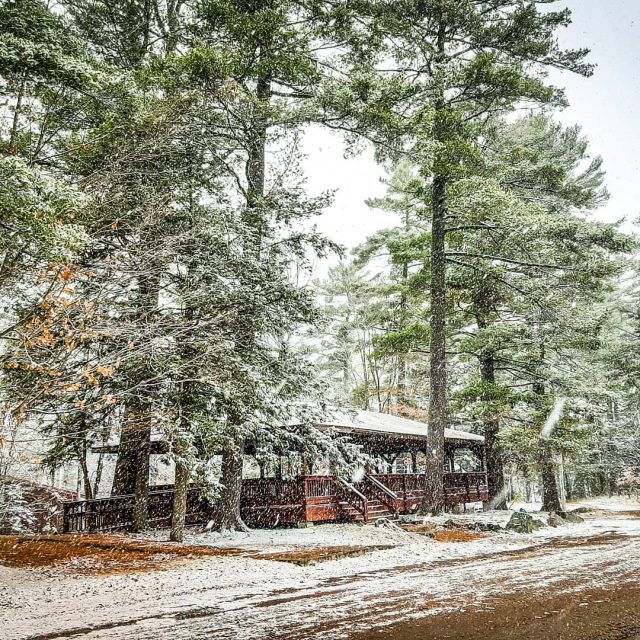 Looks like winter is just around the corner!  This is first snow of the year to actually stick on the ground!